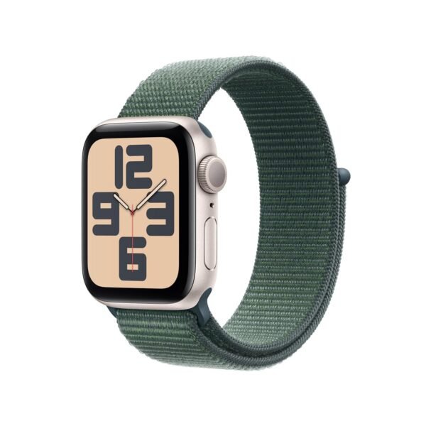 Watch SE (2nd Gen, 2023) [GPS 40mm] Smartwatch with Starlight Aluminum Case with Lake Green
